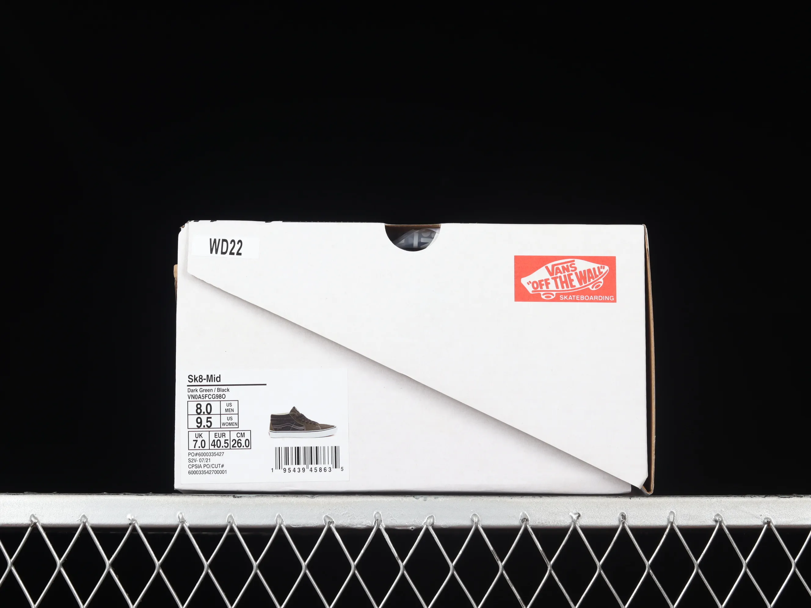 All categories Vans Vans series Vans Mid Vans Skate Grosso Mid Pro midnight green retro military color matching professional street casual skateboard shoes VN0A5FCG9BO